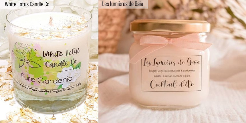 Transparante etiketten voor kaarsen met glans afwerking