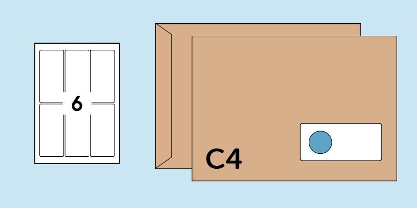 Adresetiketten 130x60mm 6 op een A4 vel