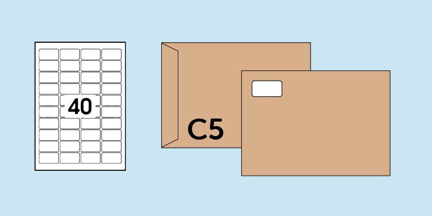 Etiketten 46x25mm voor C5 enveloppen