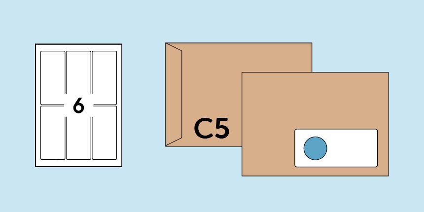 Adresetiketten 130x60 voor C5 enveloppen
