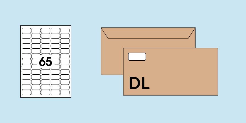 mini etiketten voor DL enveloppen 38x21 mm
