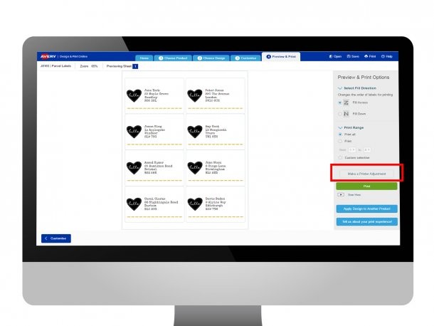Etiketten printtips, advies. Avery Etiketten software en printer instellingen. Print marges