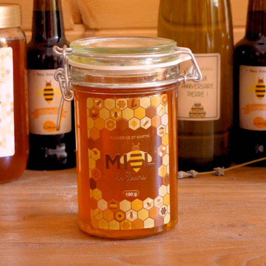 etiquettes miel waterproof transparentes