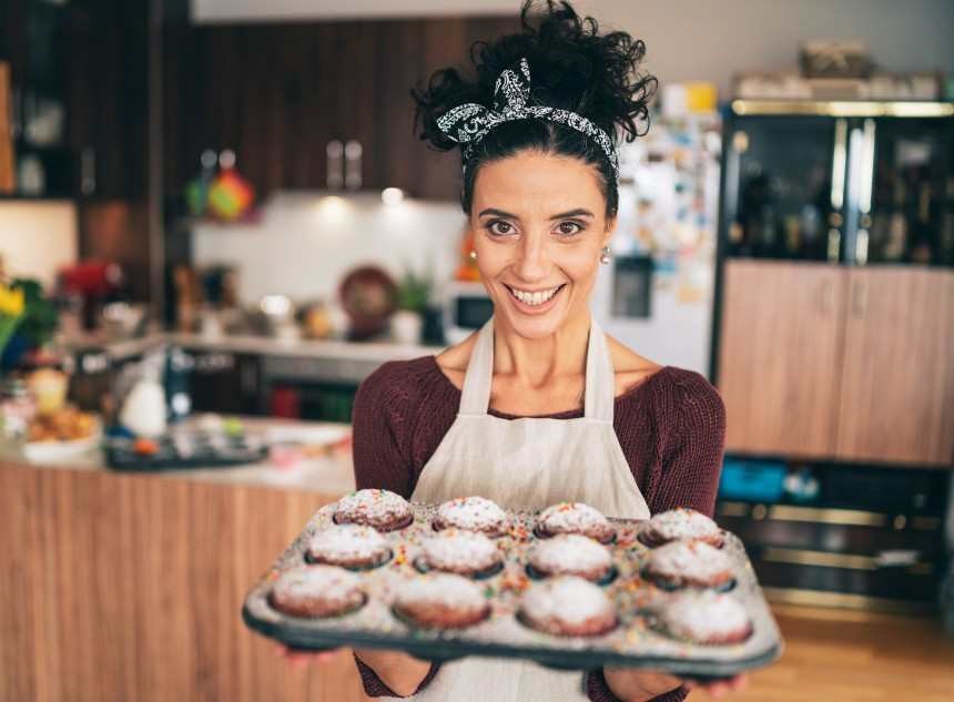 Dame met baksels
