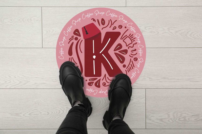 vloersticker koffiebar