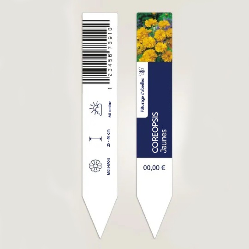 Steeketiket voor planten lang model