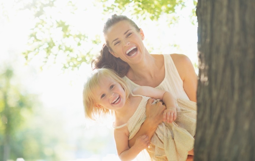 Happy mother and daughter - environment Happy mother and daughter - environment