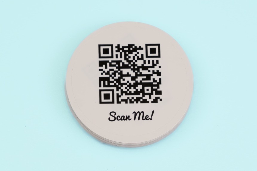 Ronde losse sticker met QR code