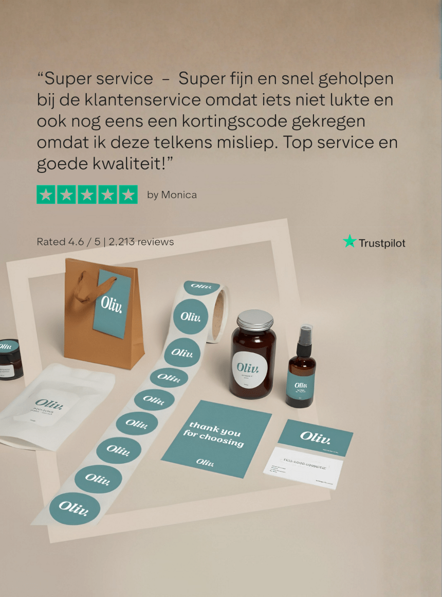 Product foto met losse review