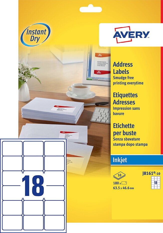 Adresetiketten J816110 Avery