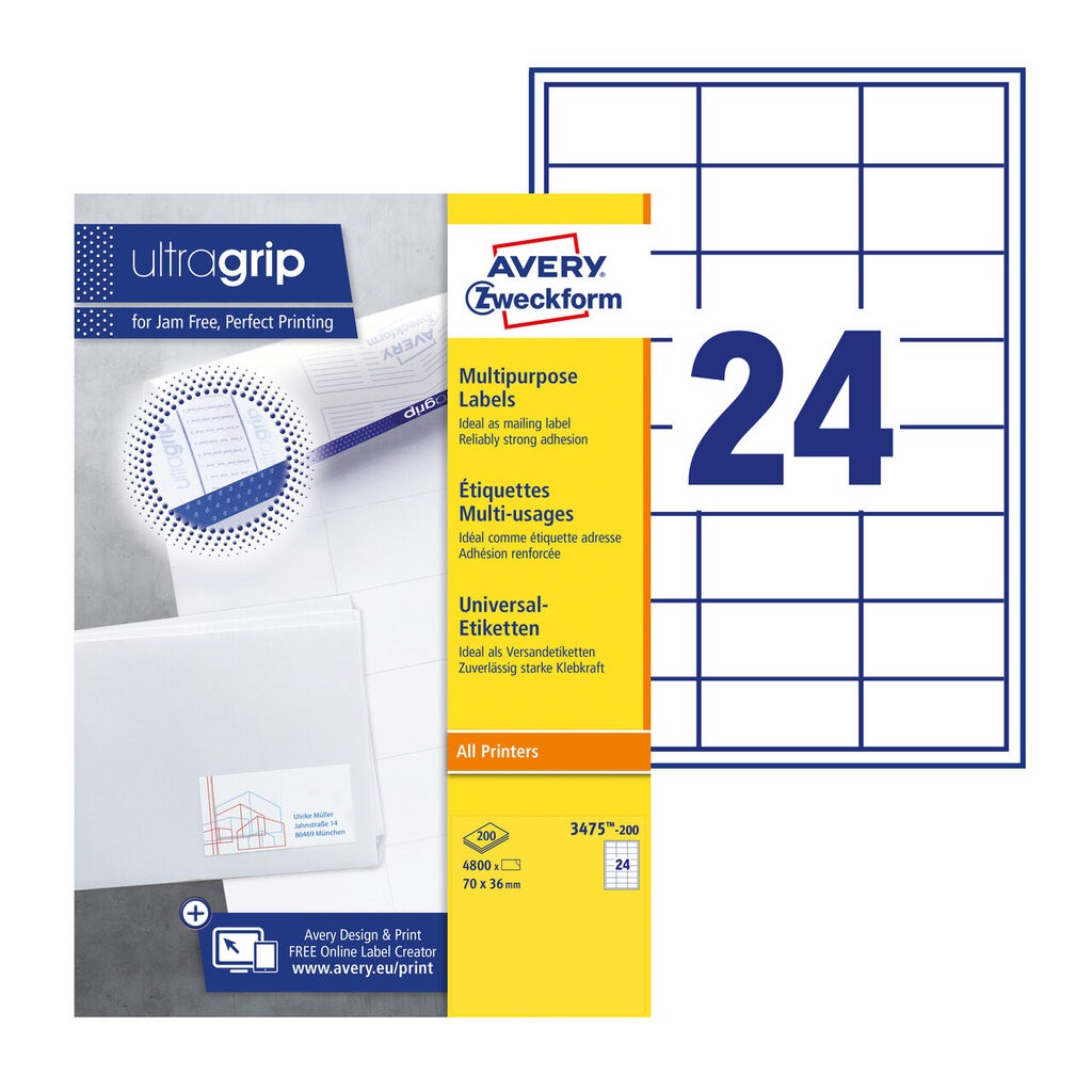 Universele etiketten 3475 200 avery