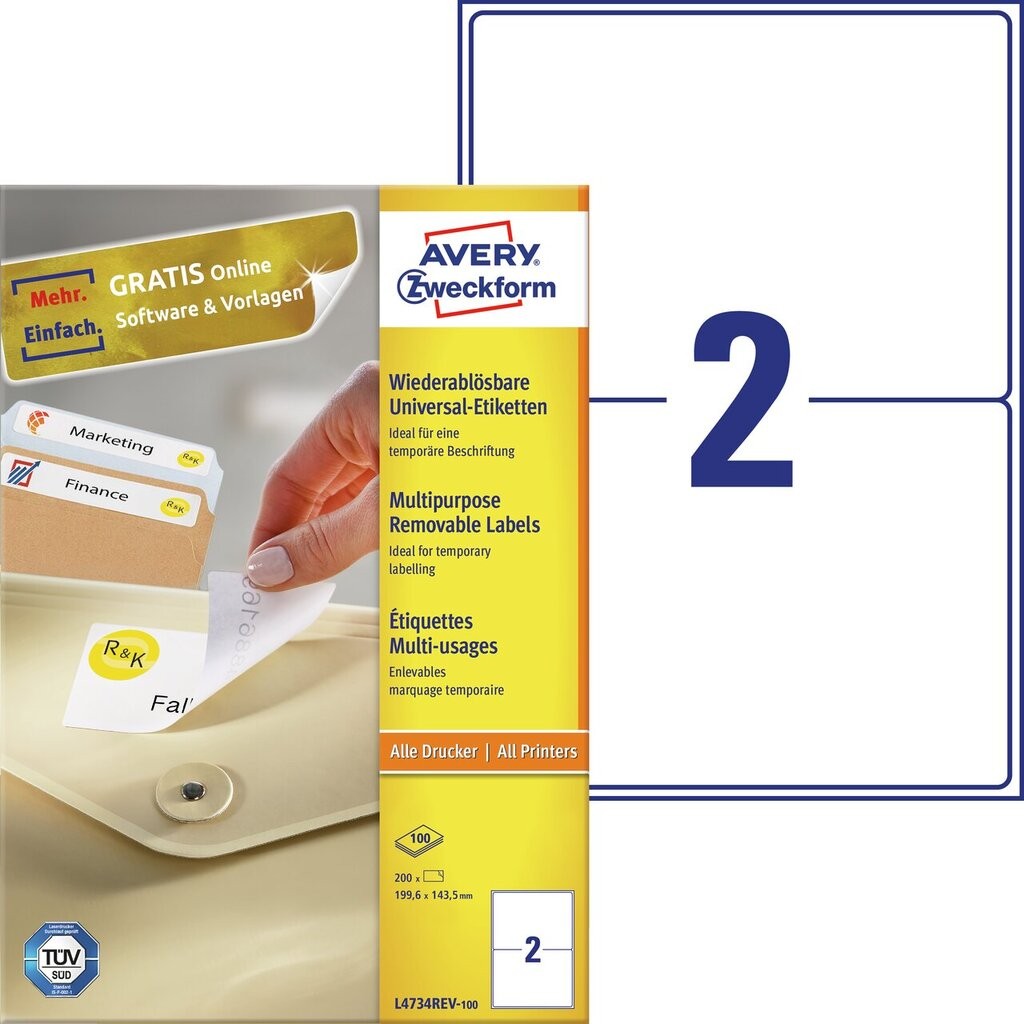 Afneembare etiketten | L4734REV-25 | Avery