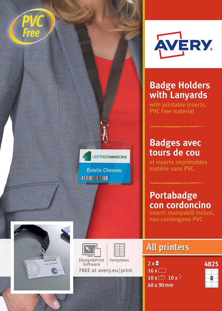 Badgehouder lanyard set 4825 Avery