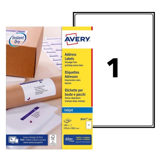 Verzendetiketten J8167-100 Inhoud: 100 Etiketten / 100 Vellen