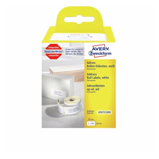 Etiketten op rol AS0722400