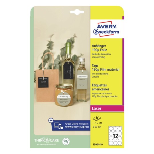 Hangkaartjes van stevige folie T3004-10