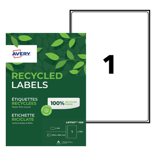 Gerecyclede verzendetiketten LR7167-100 Inhoud: 100 Etiketten / 100 Vellen