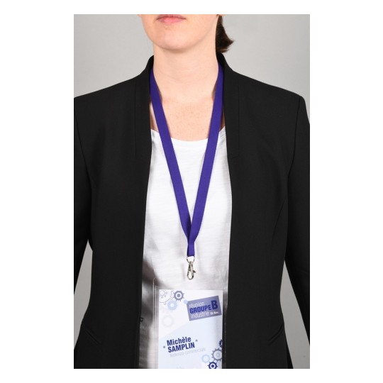 10 gerecyclede Lanyards van 100% gerecylced kunststof, paars 4842P 15 x 440 mm