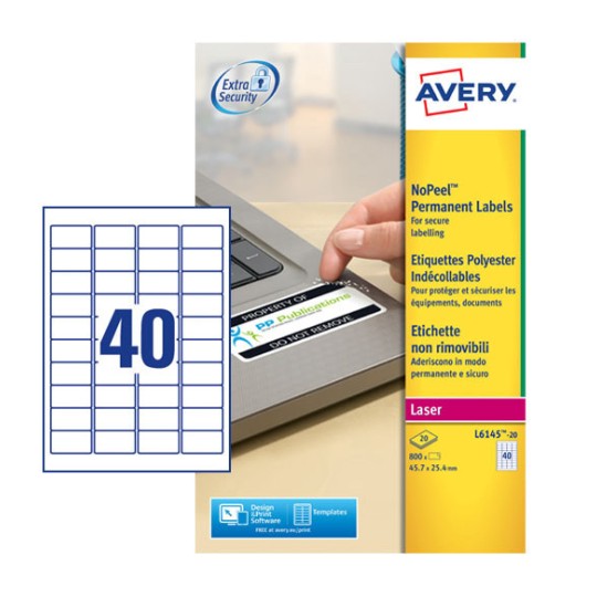 Anti-fraude etiketten L6145-20 Inhoud: 800 Etiketten / 20 Vellen