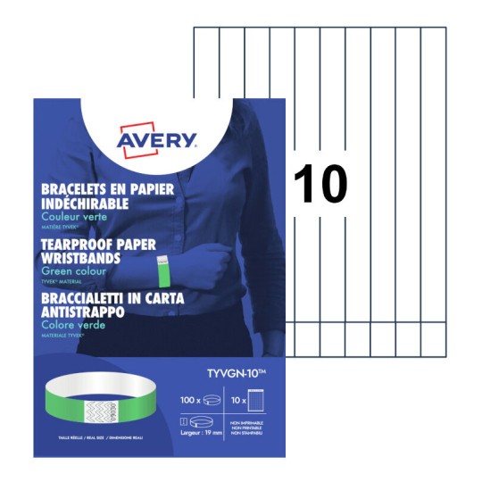 Scheurvrije Tyvek® polsbandjes TYVGN-10 Inhoud: 100 Bracelets