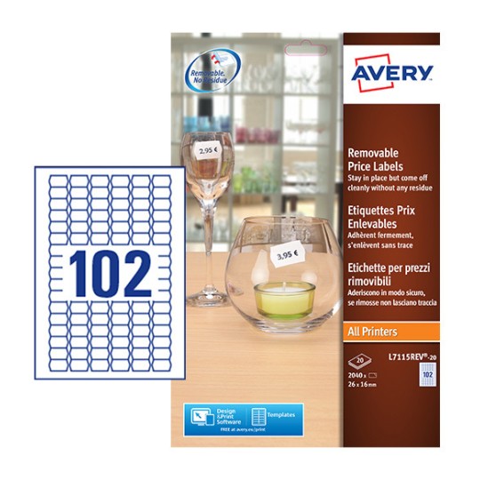 Prijsetiketten L7115REV-20 Inhoud: 2.040 Etiketten / 20 Vellen