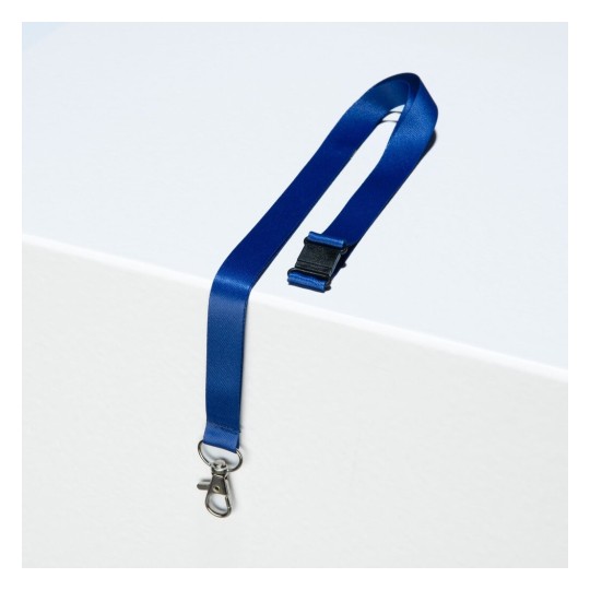 10 gerecyclede Lanyards van 100% gerecylced kunststof, blauw 4842B