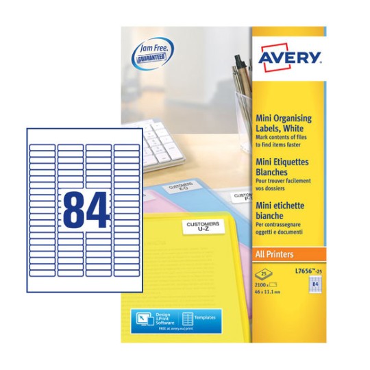 Mini etiketten L7656-25 Inhoud: 2.100 Etiketten / 25 Vellen