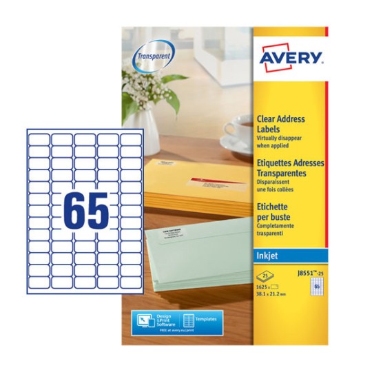 Mini etiketten J8551-25 Inhoud: 1.625 Etiketten / 25 Vellen