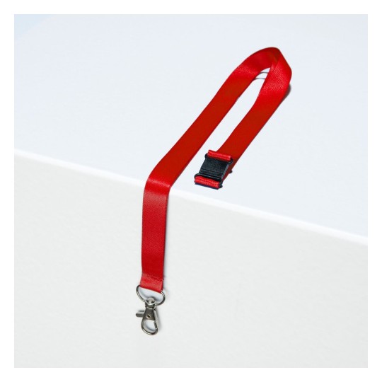 10 gerecyclede Lanyards van 100% gerecylced kunststof, rood 4842R