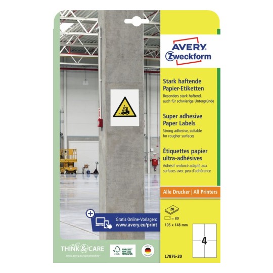 Sterk klevende papieren etiketten L7876-20