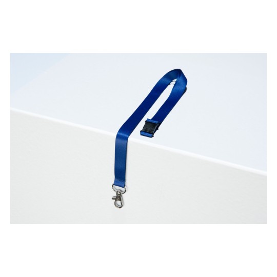 10 gerecyclede Lanyards van 100% gerecylced kunststof, blauw 4842B