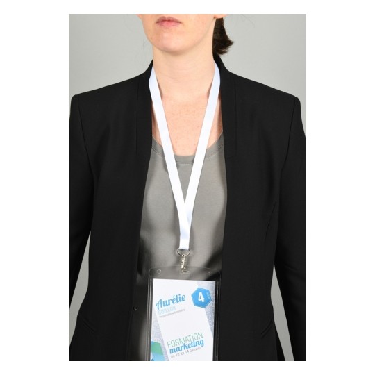 10 gerecyclede Lanyards van 100% gerecylced kunststof, wit 4842W 15 x 440 mm
