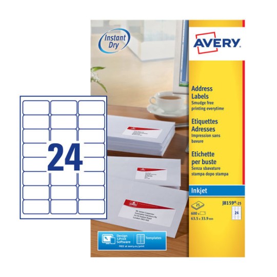 Adresetiketten J815925 Avery