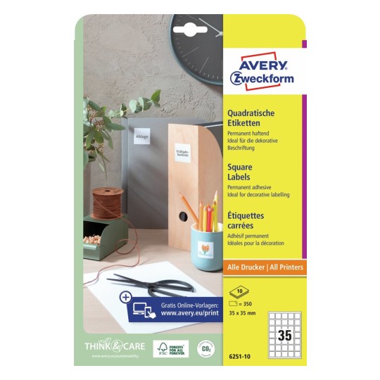 Vierkante productetiketten 6251-10
