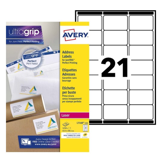 Adresetiketten L7160-250 Inhoud: 5.250 Etiketten / 250 Vellen