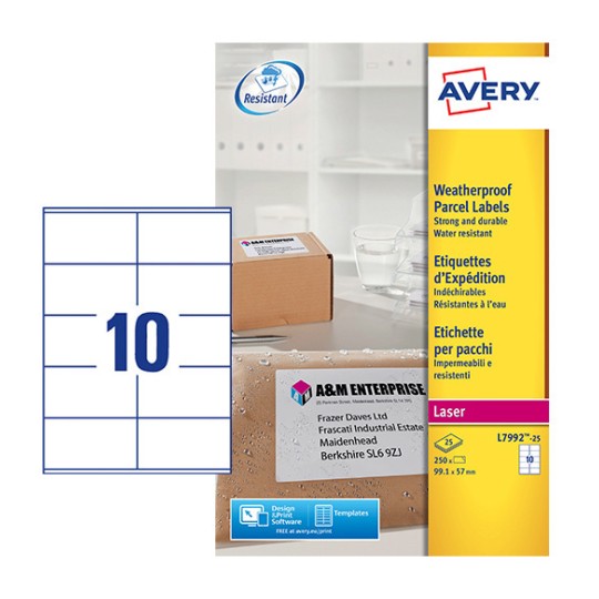 Verzendetiketten L7992-25 Inhoud: 250 Etiketten / 25 Vellen