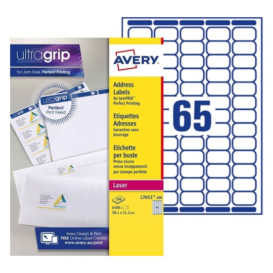 Mini etiketten L7651-100 Inhoud: 6.500 Etiketten / 100 Vellen