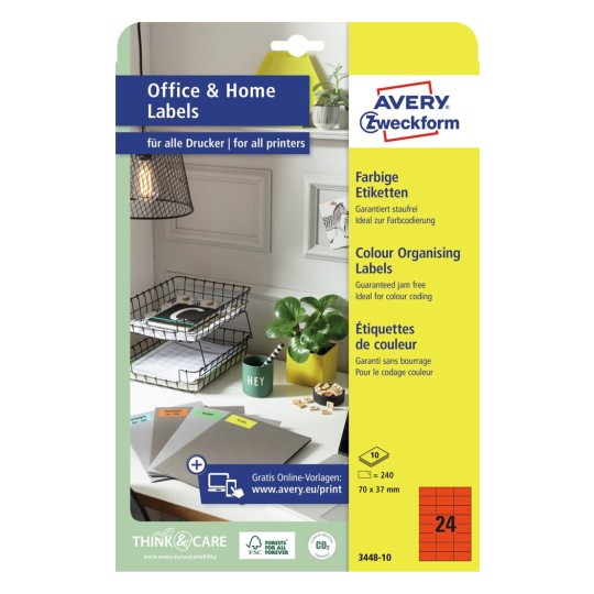 Rode etiketten, 10 vel 3448-10