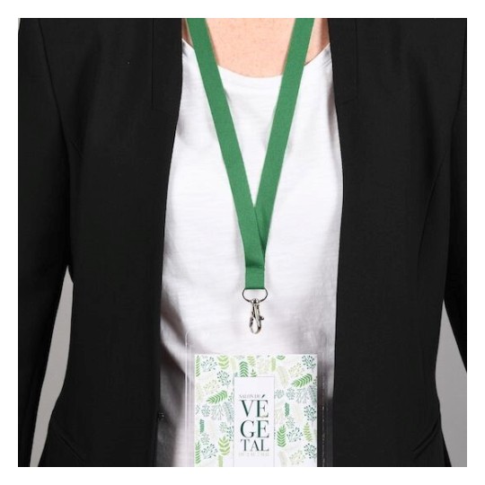 gerecyclede Lanyards van 100% gerecylced kunststof, groen 4842G 15 x 440 mm