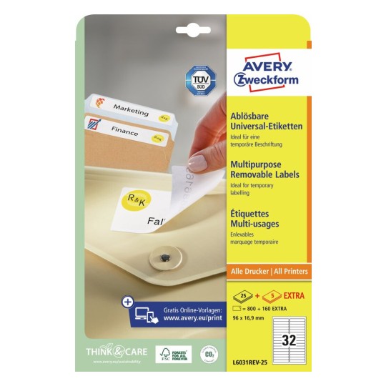 Afneembare etiketten L6031REV-25