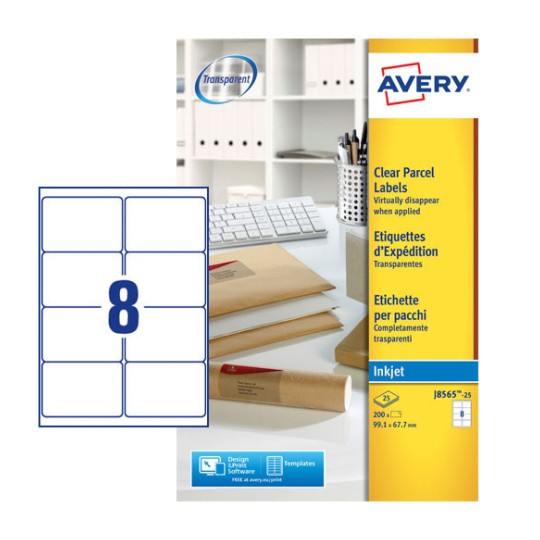 Verzendetiketten J8565-25 Inhoud: 200 Etiketten / 25 Vellen