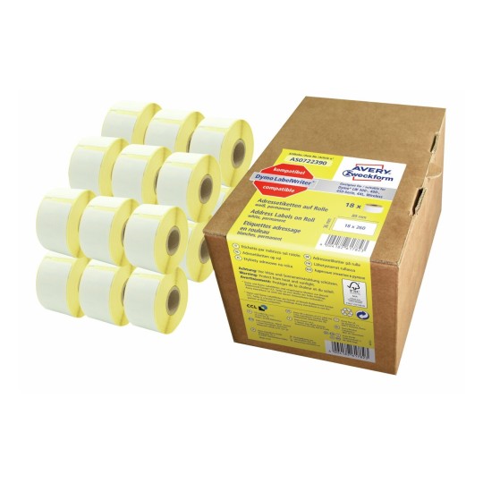 Etiketten op rol AS0722390 Inhoud: 4.680 Etiketten / 18 Rol
