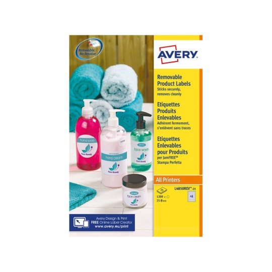 Afneembare ronde productetiketten L4850REV-25