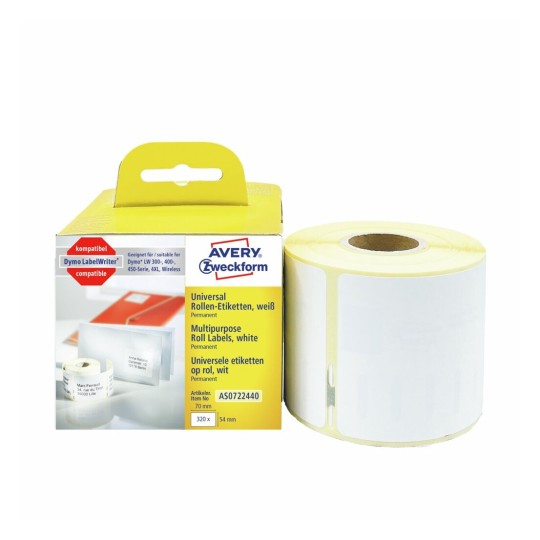 Etiketten op rol AS0722440 Inhoud: 320 Etiketten / 1 Rol