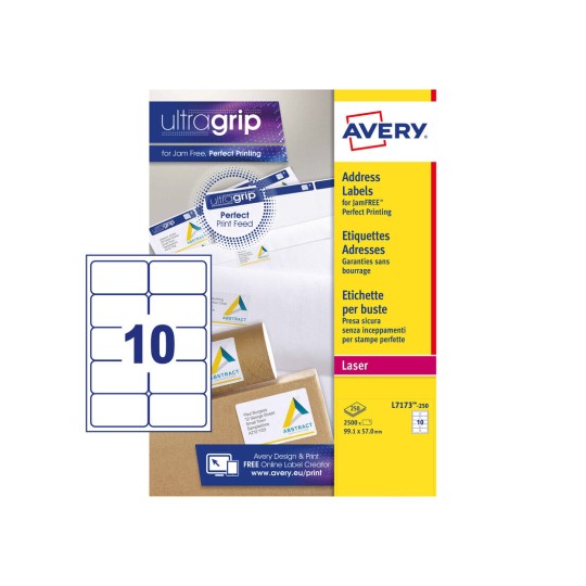 Adresetiketten L7173-250 Inhoud: 2.500 Etiketten / 250 Vellen
