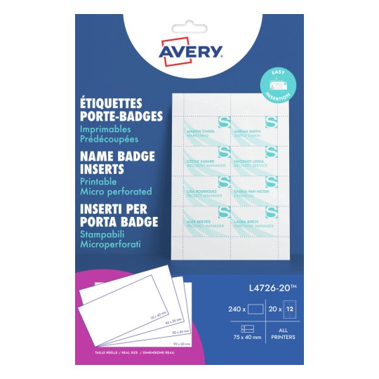Insteekkaarten voor badgehouders L4726-20