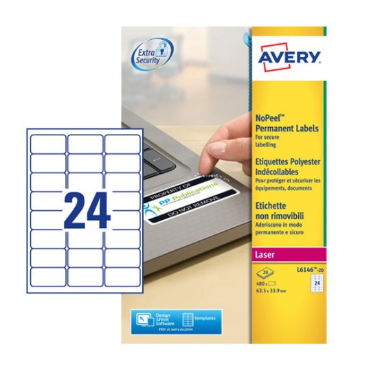Anti-fraude etiketten L6146-20 Inhoud: 480 Etiketten / 20 Vellen
