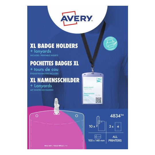 Badgehouder lanyard set - A6 4834 Inhoud: 12 Stuk / 3 Vellen