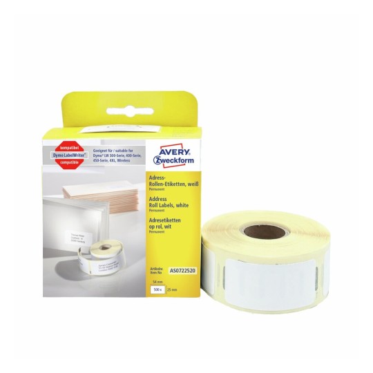 Etiketten op rol AS0722520 Inhoud: 500 Etiketten / 1 Rol