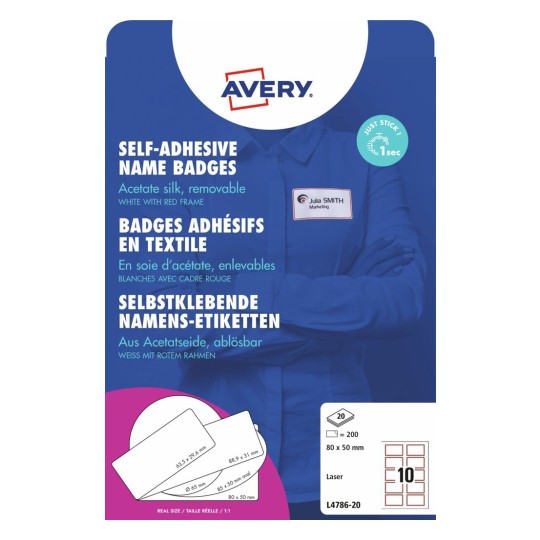 Zelfklevende naambadges L4786-20